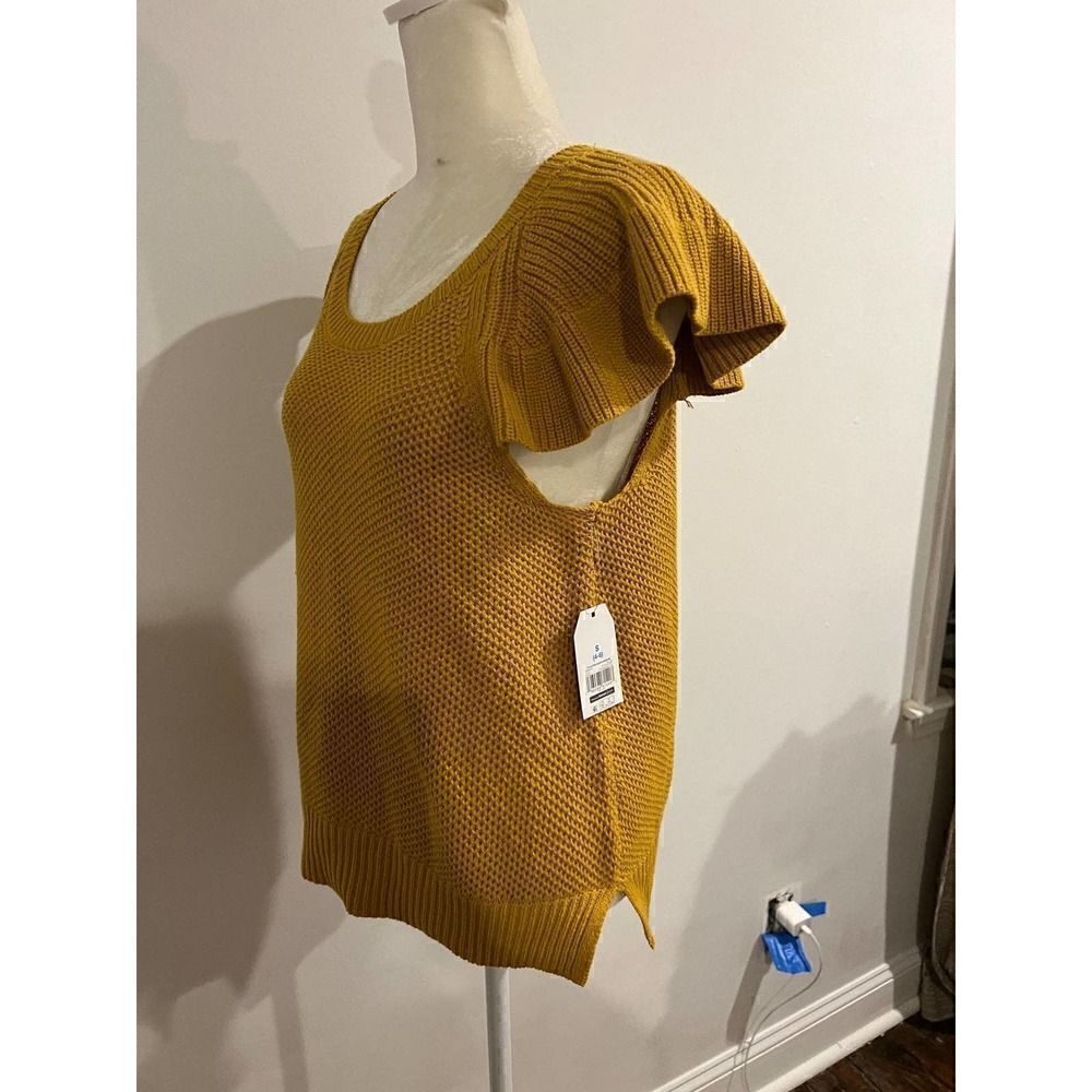 Time and tru Mustard yellow knit top size Small NWT - Picture 3 of 8